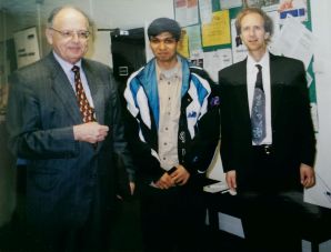 Sometime during Razi Hussaini's Ph.D.
From Left: Professor Albert Eschenmoser, Razi Hussaini and Professor Jonathan Sessler